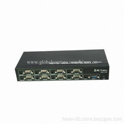 VGA Splitter 1x8 with Audio, Supports Highest Video Resolution Up to 1920 x 1200 and 1080p